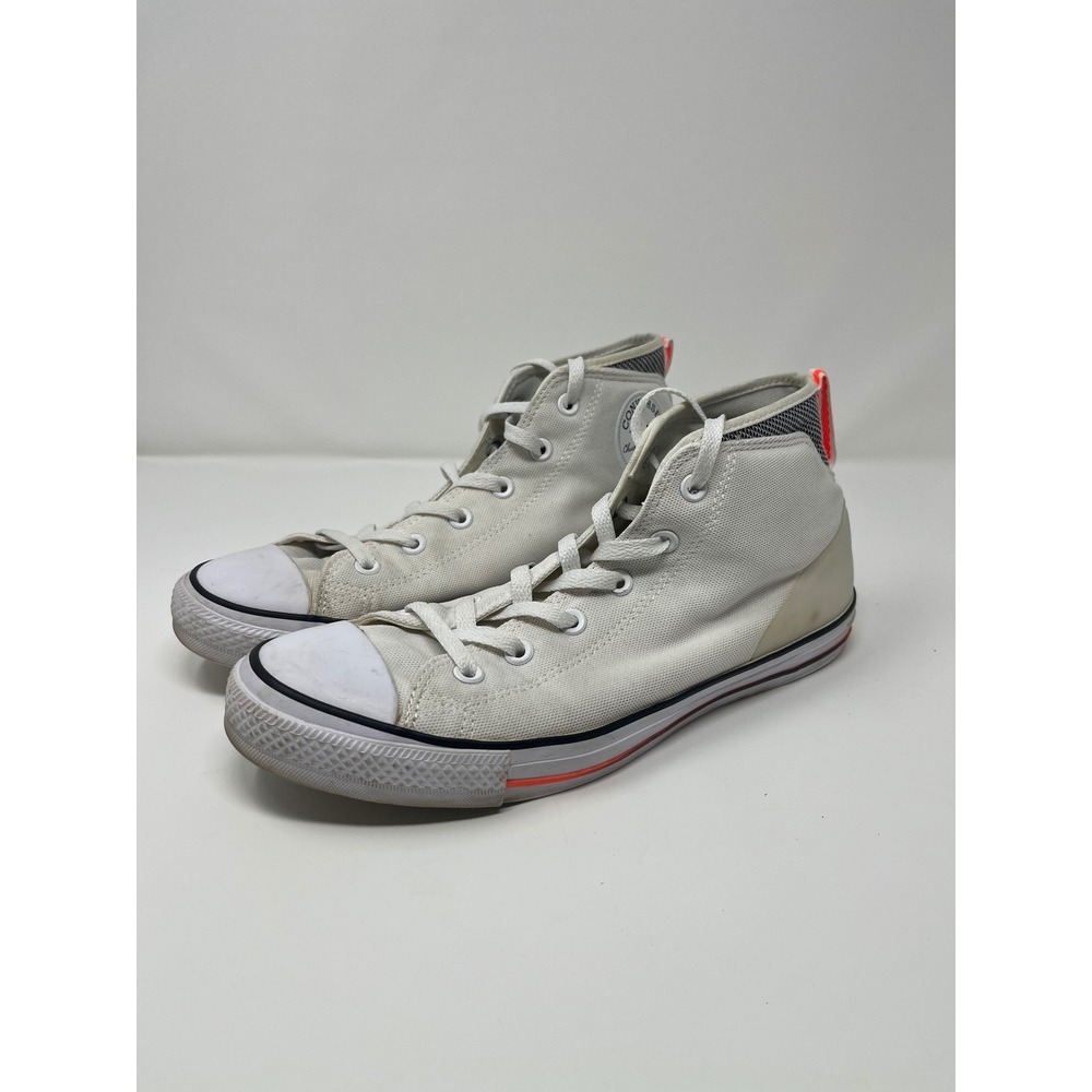 Converse Chuck Taylor All Star High Top Canvas Sneakers Men 9 W 11 White Orange